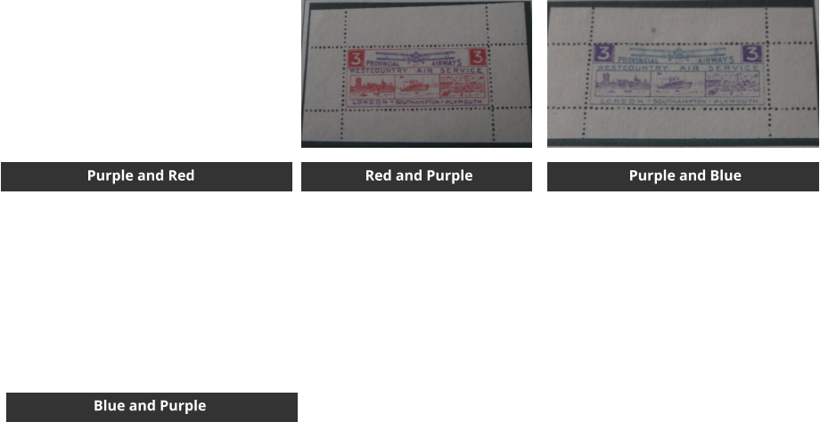 Purple and Red Red and Purple Purple and Blue  Blue and Purple