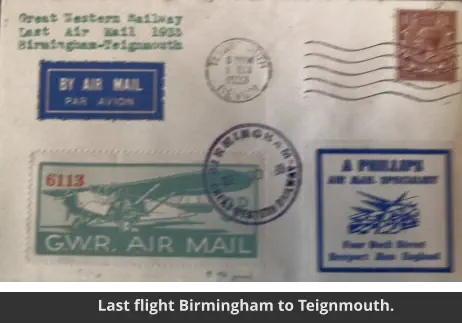 Last flight Birmingham to Teignmouth.