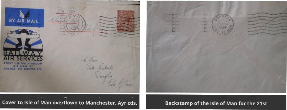 Cover to Isle of Man overflown to Manchester. Ayr cds. Backstamp of the Isle of Man for the 21st Cover to Isle of Man overflown to Manchester. Ayr cds. Backstamp of the Isle of Man for the 21st Cover to Isle of Man overflown to Manchester. Ayr cds. Backstamp of the Isle of Man for the 21st Cover to Isle of Man overflown to Manchester. Ayr cds. Backstamp of the Isle of Man for the 21st