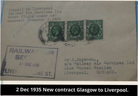 2 Dec 1935 New contract Glasgow to Liverpool.